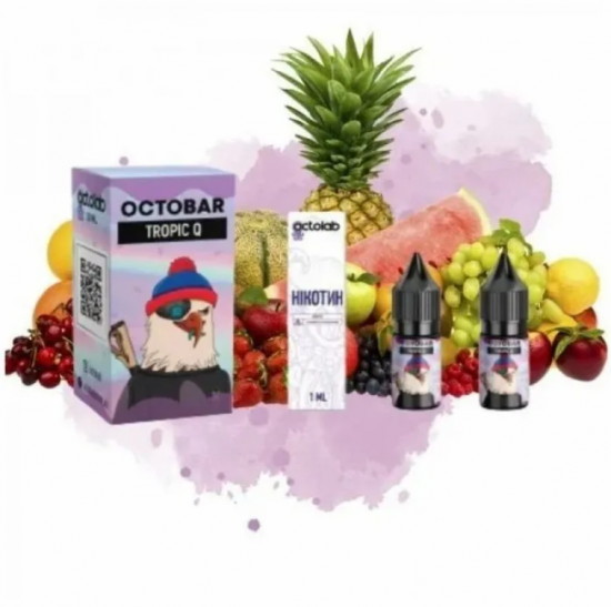 Набор для самозамеса OCTOBAR NFT 10 МЛ 50 МГ TROPIC Q СО ВКУСОМ ТРОПИЧЕСКОГО МИКСА С ХОЛОДКОМ