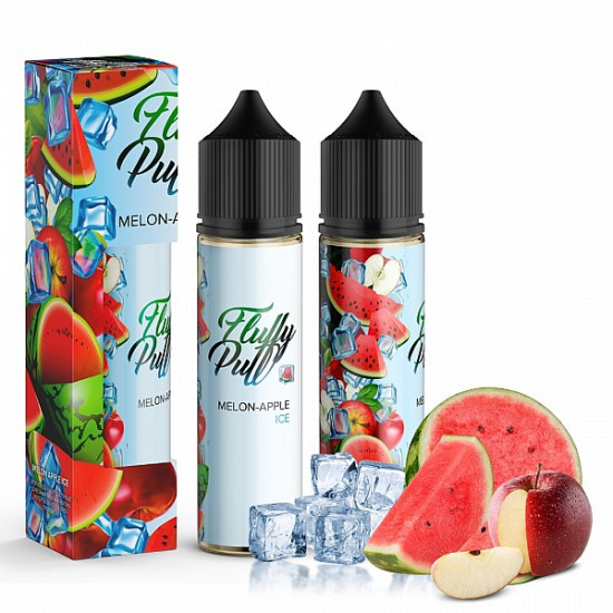 Набор для самозамеса FLUFFY PUFF ORGANIC MELON APPLE ICE 60ml (Арбуз яблоко со льдом)