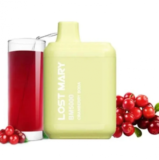 Одноразка LOST MARY BM5000 ЗАТЯЖЕК 5% "CRANBERRY SODA" СО ВКУСОМ КЛЮКВЕННАЯ СОДОВАЯ