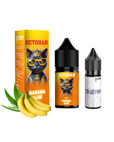 НАБІР ДЛЯ САМОЗАМІСУ OCTOBAR NFT 10 МЛ 50 МГ BANANA ALOE ЗІ СМАКОМ БАНАН АЛОЄ