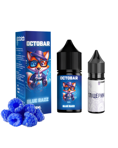 НАБІР ДЛЯ САМОЗАМІСУ OCTOBAR NFT 10 МЛ 50 МГ BLUE RAZZ ЗІ СМАКОМ БЛАКИТНОЇ МАЛИНИ