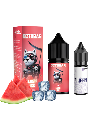 НАБІР ДЛЯ САМОЗАМІСУ OCTOBAR NFT 10 МЛ 50 МГ LUSH ICE ЗІ СМАКОМ КАВУНА З ЛЬОДОМ