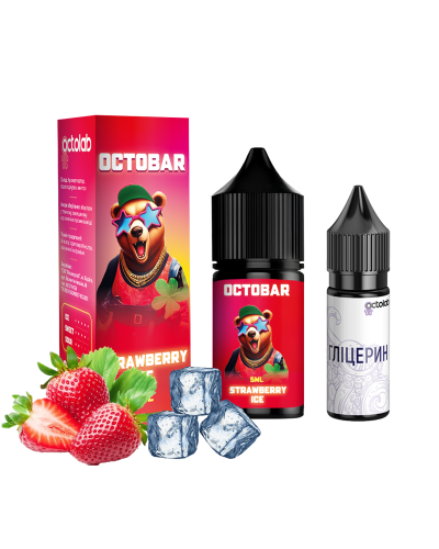 НАБІР ДЛЯ САМОЗАМІСУ OCTOBAR NFT 10 МЛ 50 МГ STRAWBERRY ICE ЗІ СМАКОМ ПОЛУНИЦІ З ЛЬОДОМ