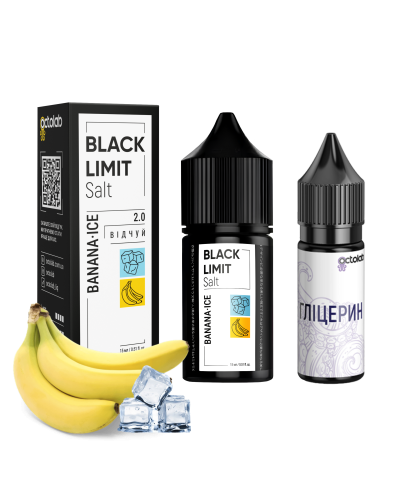 Набір для самозамісу Octobar Black Limit 30 мл 50 мг Banana Ice (банан лід)