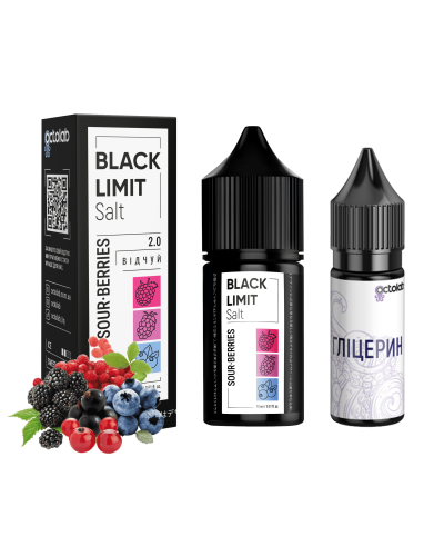 Набір для самозамісу Octobar Black Limit 30 мл 50 мг Sour Berries (кислі ягоди)