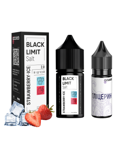 Набір для самозамісу Octobar Black Limit 30 мл 50 мг Strawberry ice (полуниця лід)
