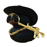 Cool Duck Черный утенок в шляпе с винтовкой