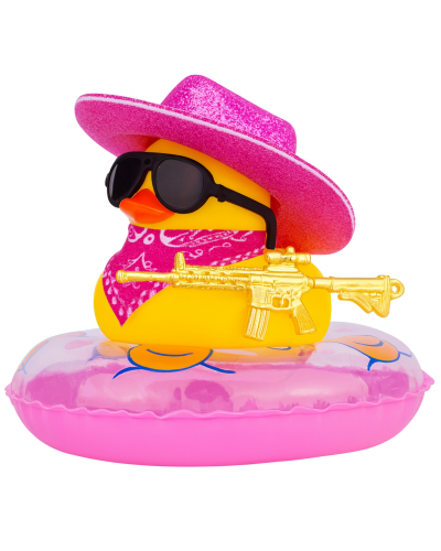 Cool Duck Жовте каченя в капелюсі з рожевим кругом для плавання