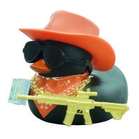 Cool Duck Черный утенок ковбой в шляпе с винтовкой