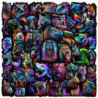 Набір стікерів "Colored Animals" 50 шт