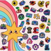 Набор стикеров "Bright Neon" 200 шт