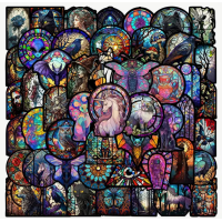 Набір стікерів "Stained Glass" 50 шт