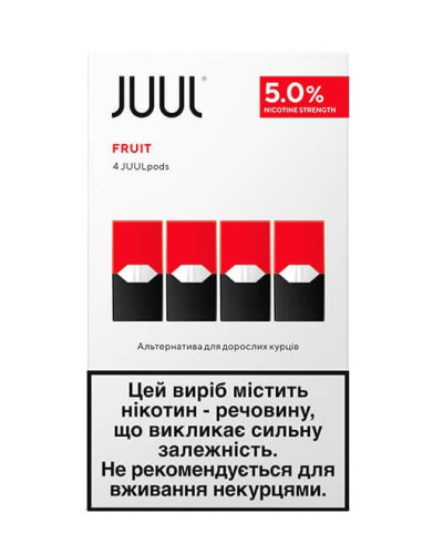 Картриджі JUUL 1 Fruit (лісові ягоди, персик, виноград) 50мг