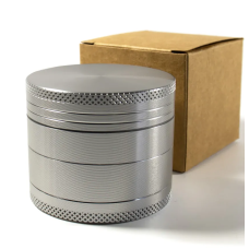 Гриндер металлический "Silver" 4 части (серебристый)