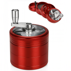 Гриндер металлический с ручкой (красный)