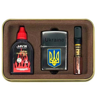 Набір для куріння «Тризуб» 3 в 1 (бензин, запальничка, мундштук)