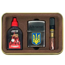 Набор для курения «Тризуб» 3 в 1 (бензин, зажигалка, мундштук)