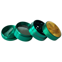 Гріндер металевий "Cannabis" (зелений)