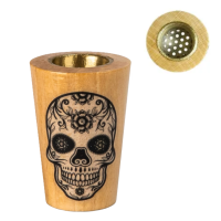 Ковпак дерев'яний із латунною вставкою "череп"