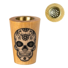 Колпак деревянный с латунной вставкой "череп"
