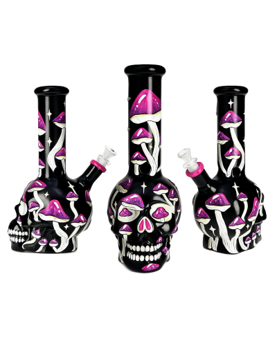 Бонг скляний Amania Mushroom Skull Glow 25 см