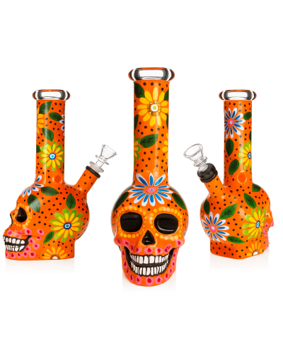Бонг скляний Amania Sunflower Skull 25 см