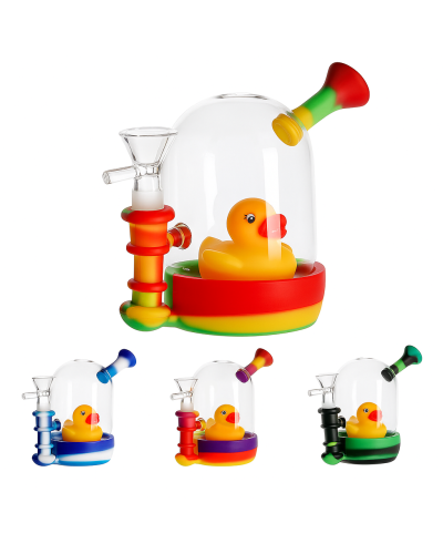 Бонг Duck (силикон + стекло) 13 см