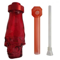 Бонг туристический TOPPUFF со стеклянной колбой "череп"