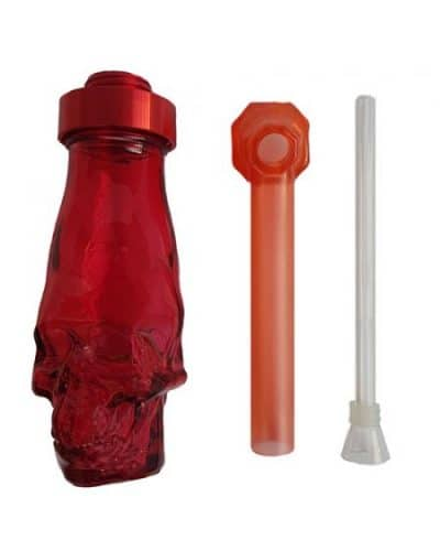 Бонг туристический TOPPUFF со стеклянной колбой "череп"