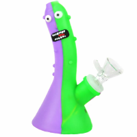 Бонг силиконовый "Pickle Rick"" фиолетово-зелёний