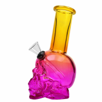 Бонг стеклянный "Череп" 15 см