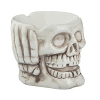 Пепельница круглая керамическая "Череп" (Серый)