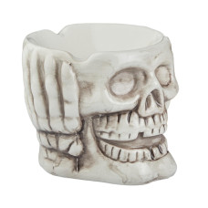 Пепельница круглая керамическая "Череп" (Серый)