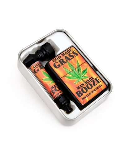 Набір для куріння "Weed" GOD MAKE GRASS 3 в 1 (трубка + запальничка + сітки)