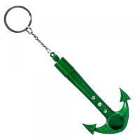 Трубка-брелок курильна металева "Якір" зелений
