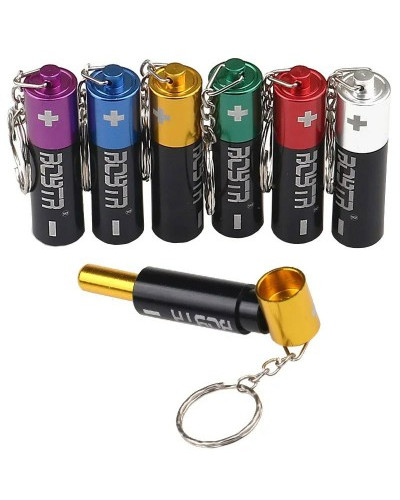 Трубка металева курильна брелок-трансформатор "Батарейка"