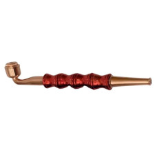 Трубка курительная металлическая красная (17 см)
