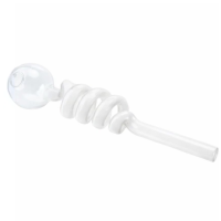 Трубка стеклянная "Oil Burner Spiral" (14 см) Белая