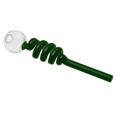 Трубка стеклянная "Oil Burner Spiral" (14см) Зеленный 