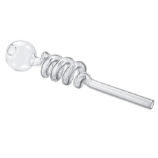 Трубка стеклянная "Oil Burner Spiral" (14см) Прозрачная