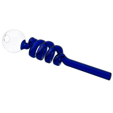 Трубка стеклянная "Oil Burner Spiral" (14см) Синяя