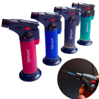 Зажигалка-горелка "FOX" с подставкой красный