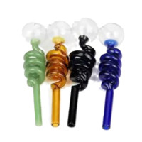 Трубка стеклянная "Oil Burner Spiral" (14см) Оранжевая