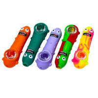 Трубка стеклянная "Pickle Rick" (силикон)