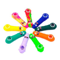 Трубка стеклянная "Pickle Rick" (силикон)