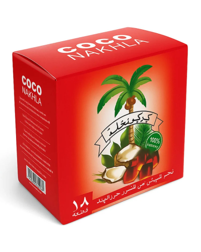 Уголь кокосовый Coco Nakhla 25х25 мм (18шт)