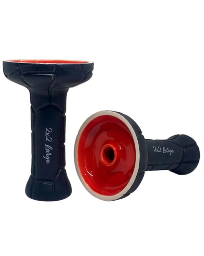 Чаша для кальяну 2x2 Medium Turtle Red (чорна з червоним матова)