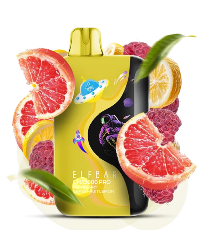 Одноразка ELF BAR GH 33000 PRO "Raspberry Grapefruit Lemon" зі смаком малини грейпфрута та лимона