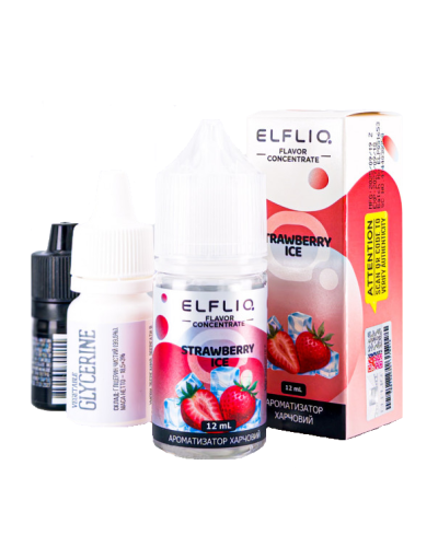 Набор для самозамеса ELF LIQ 30 мл 50 мг "Strawberry ice" со вкусом клубника лёд
