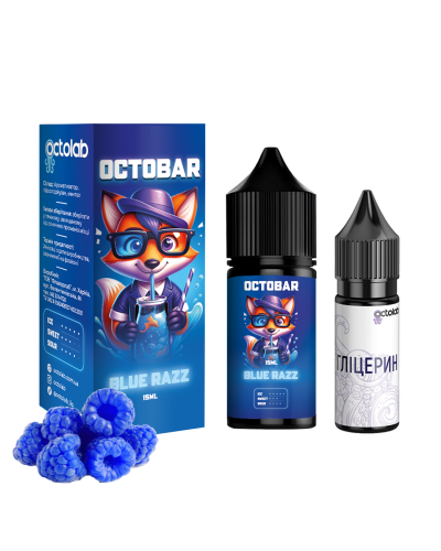 НАБОР ДЛЯ САМОЗАМЕСА OCTOBAR NFT 30 МЛ 50 МГ BLUE RAZZ СО ВКУСОМ ГОЛУБОЙ МАЛИНЫ